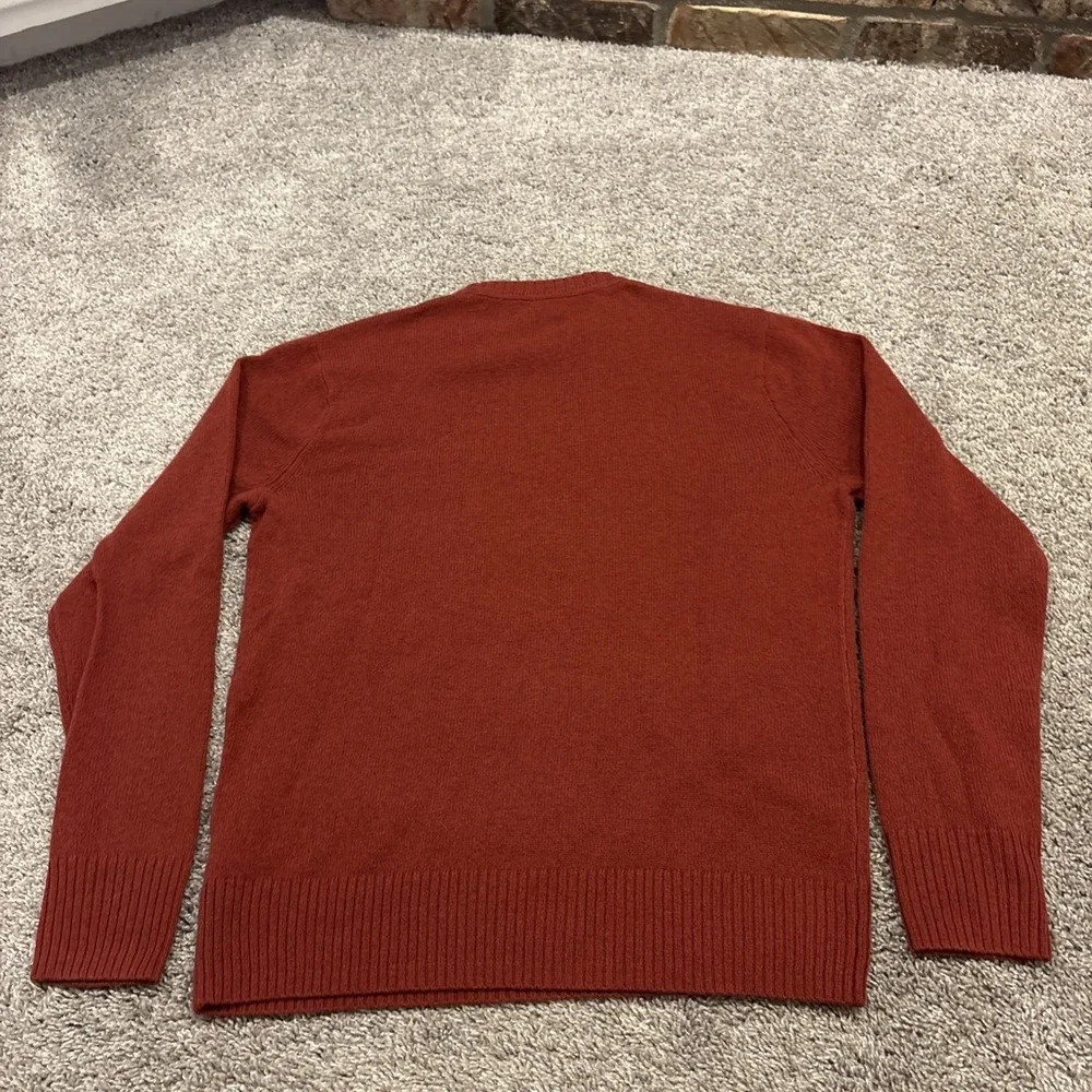 J Crew Sweater Mens Medium Red Merino Wool Nylon Pullover Crewneck J7701 MINT